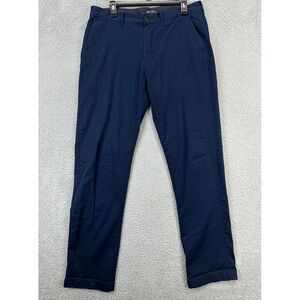 J Crew Mercantile Khakis Pants Mens 34X34 Blue Straight Chino‎ Casual Flat Front